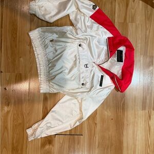 Descente Vibrant Red and White Outerwear
